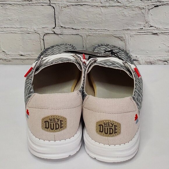 'HEY DUDE' WENDY BOHO EMBROIDERY RED CAP LACE SHOES - Picture 3 of 16